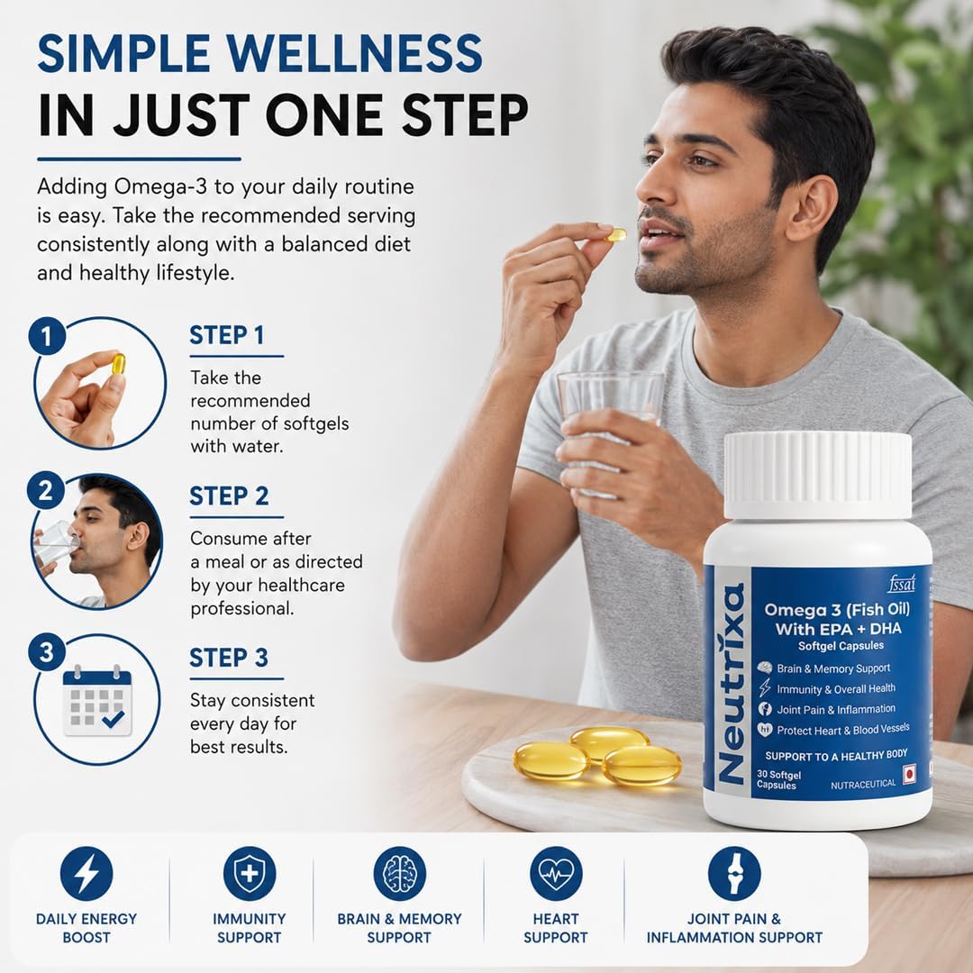 Neutrixa Omega-3 Fish Oil | 60 Softgels | Daily Wellness Support - Image 5