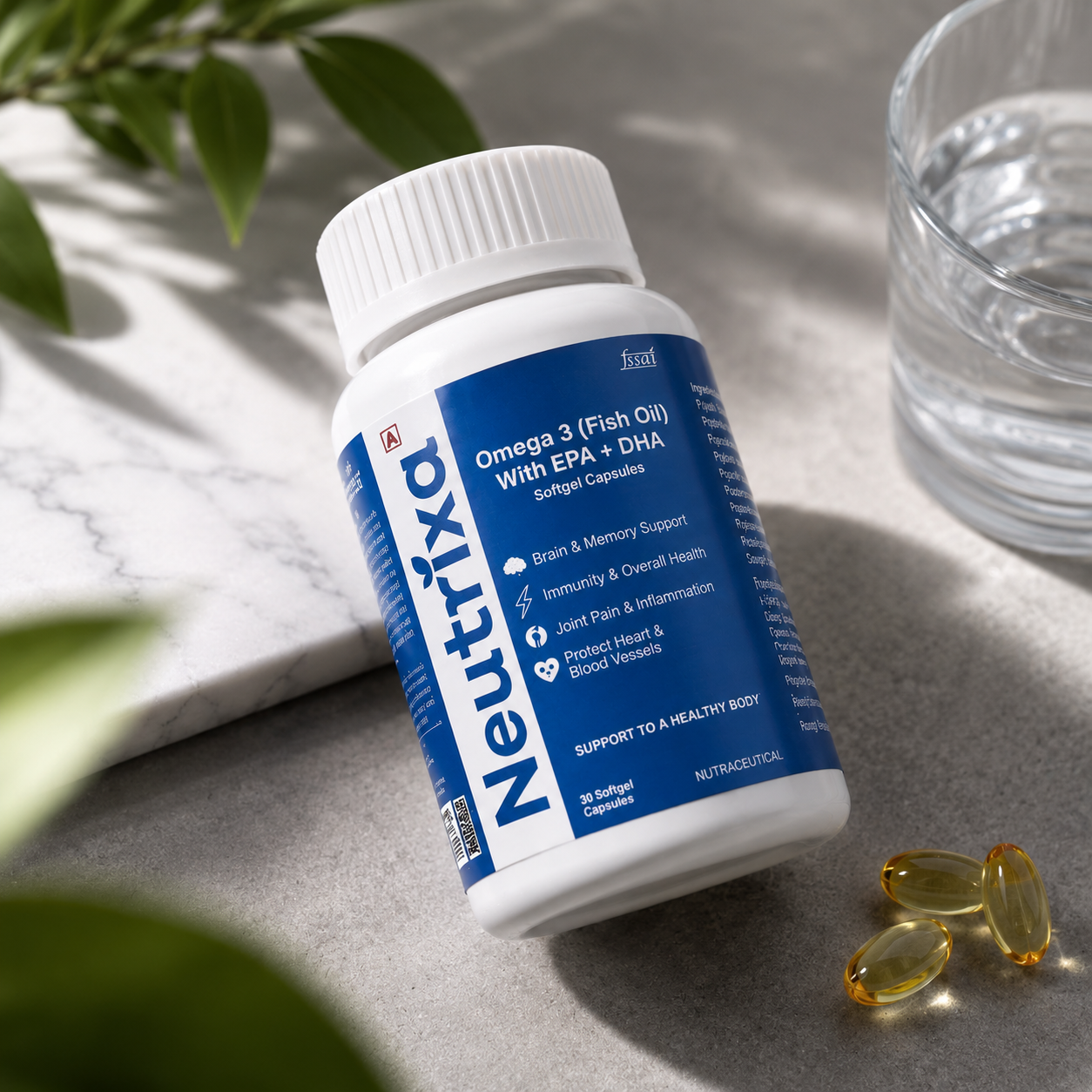 Neutrixa Omega-3 Fish Oil with EPA + DHA | 30 Softgel Capsules - Image 3