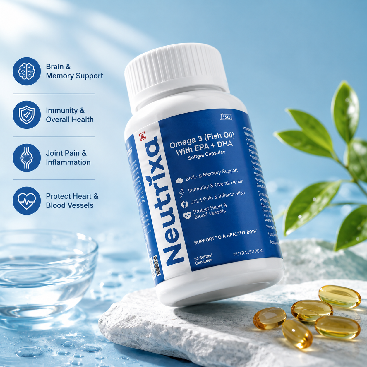 Neutrixa Omega-3 Fish Oil with EPA + DHA | 30 Softgel Capsules - Image 4