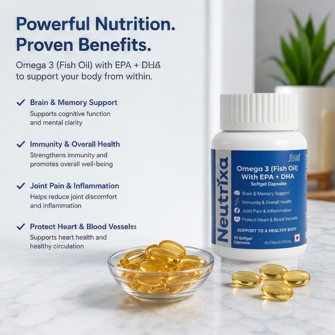 Neutrixa Omega-3 Fish Oil | 60 Softgels | Daily Wellness Support - Image 3