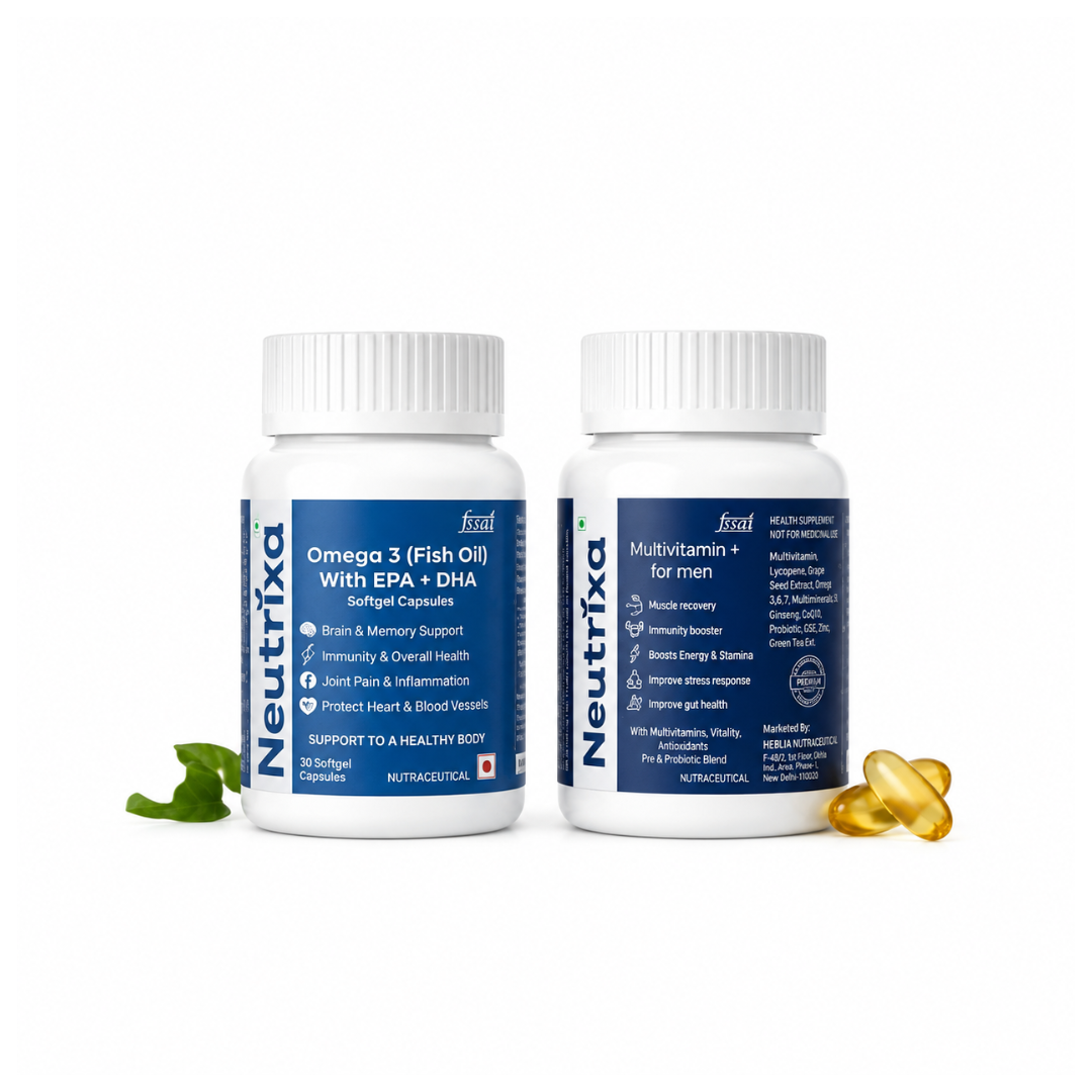 Neutrixa Multivitamin + for Men & Omega-3 Fish Oil Combo