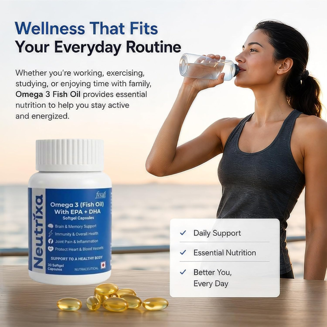 Neutrixa Omega-3 Fish Oil | 60 Softgels | Daily Wellness Support - Image 2